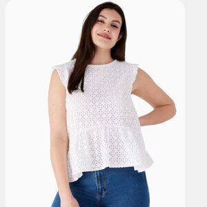 NWOT Kate Spade White Eyelet Top